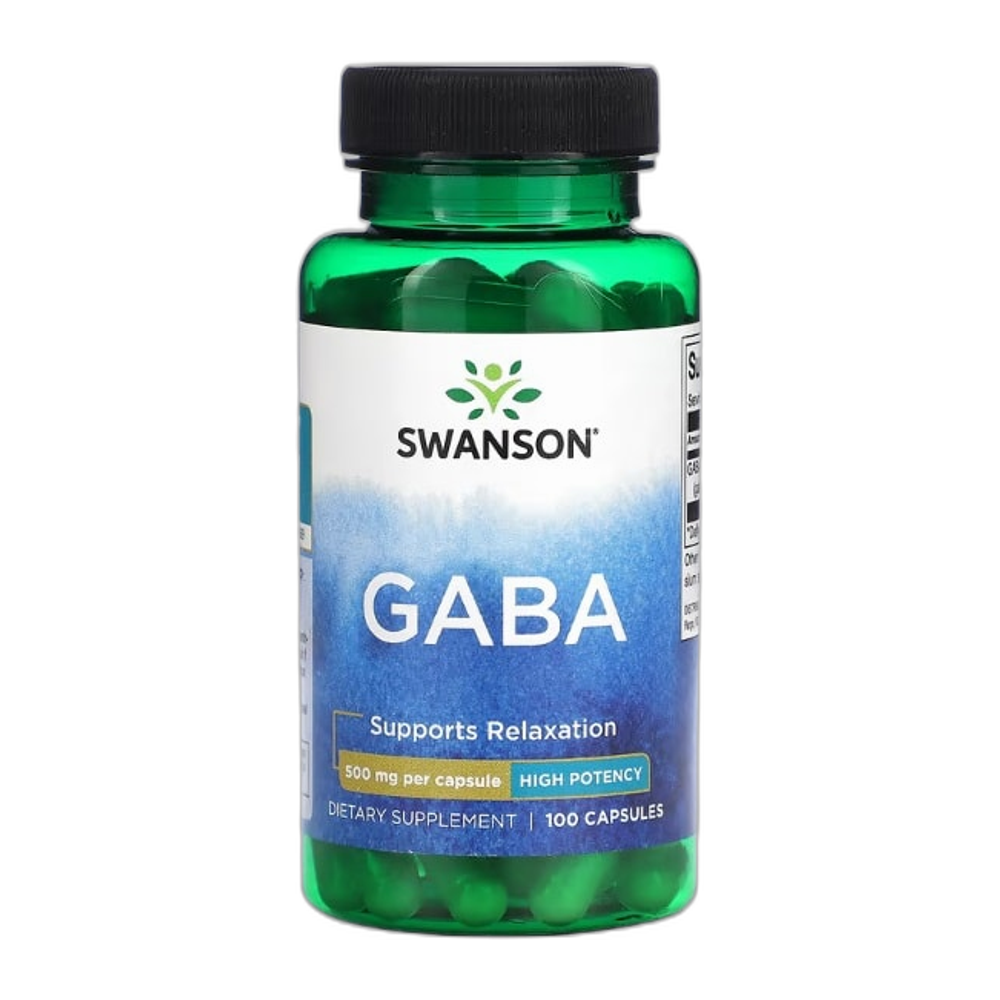 Swanson GABA, 500mg - 100 caps