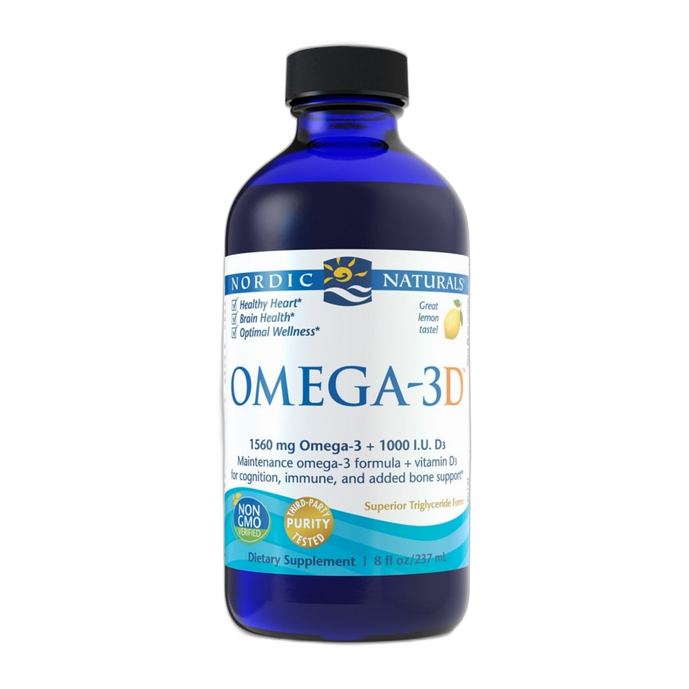 Nordic Naturals Omega-3D, 1560mg Lemon - 237 ml.