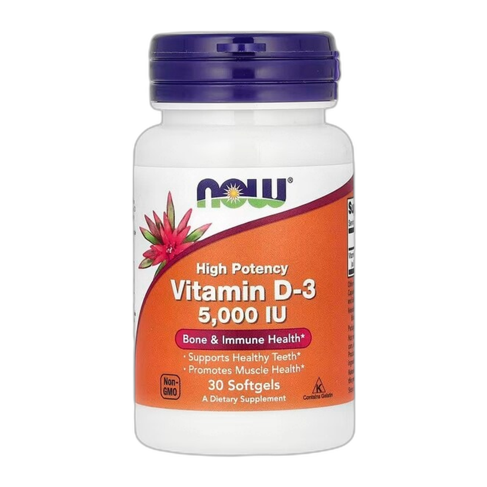 NOW Foods Vitamin D-3, 5000 IU - 30 softgels
