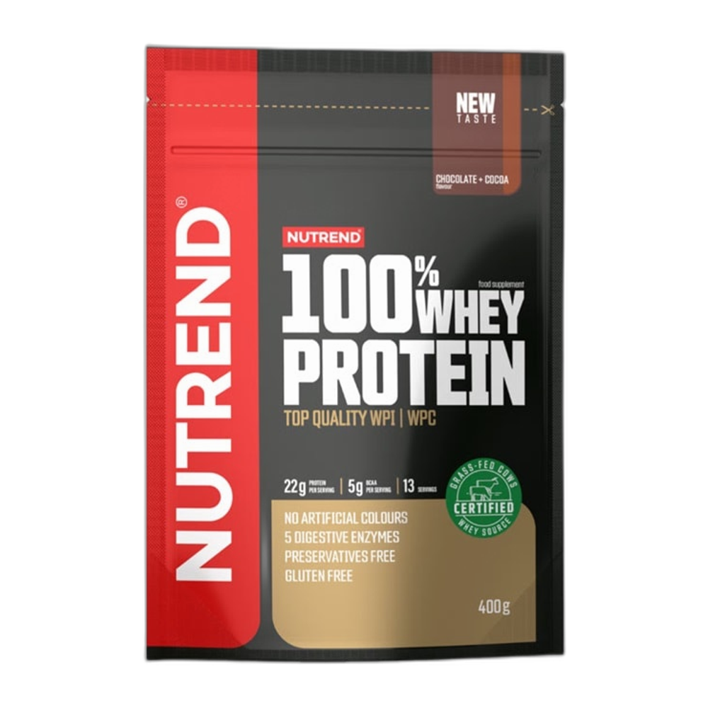 Nutrend 100% Whey Protein, Chocolate + Cocoa - 400g