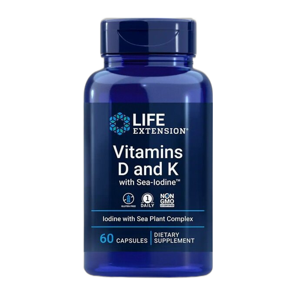 Life Extension Vitamins D and K with Sea-Iodine - 60 caps