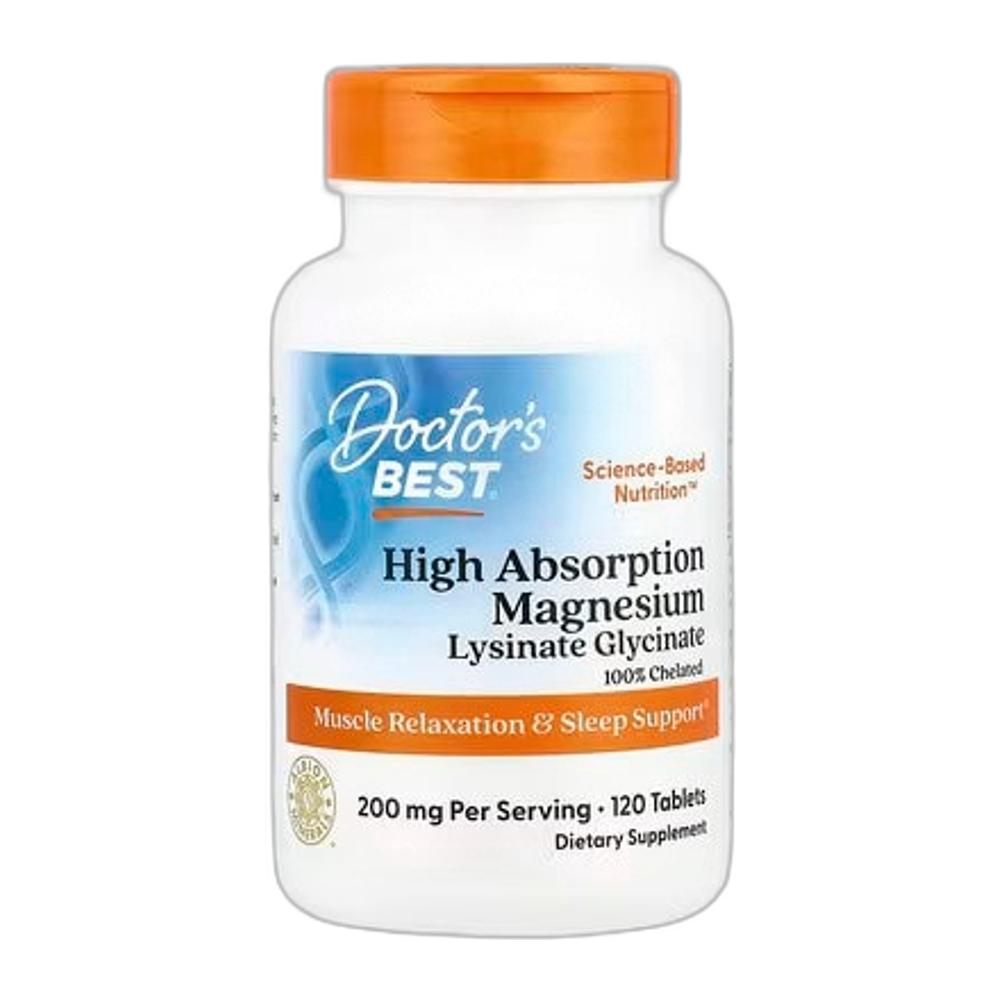 Doctor's Best High Absorption Magnesium, 200mg - 120 tablets