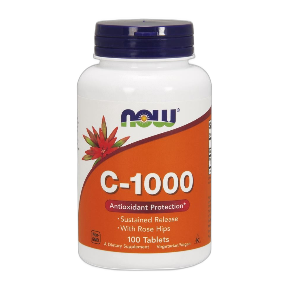 NOW Foods Vitamin C-1000 with Rose Hips - Sustained Release - 100 tabs