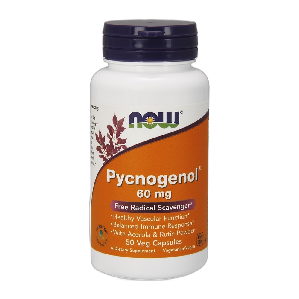 NOW Foods Pycnogenol with Acerola & Rutin Powder, 60mg - 50 vcaps