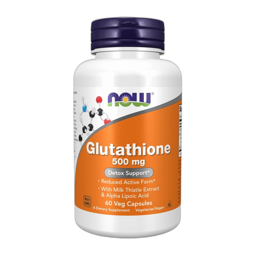 NOW Foods Glutathione with Milk Thistle Extract & Alpha Lipoic Acid, 500mg - 60 vcaps