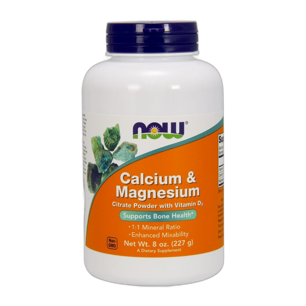 NOW Foods Calcium & Magnesium, Citrate Powder with Vitamin D3 - 227g