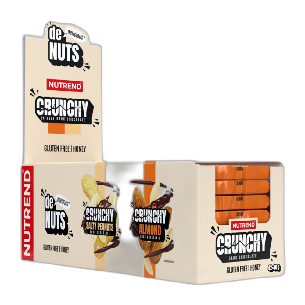 Nutrend Denuts Crunchy Bar, Almond Dark Chocolate - 42 x 40g