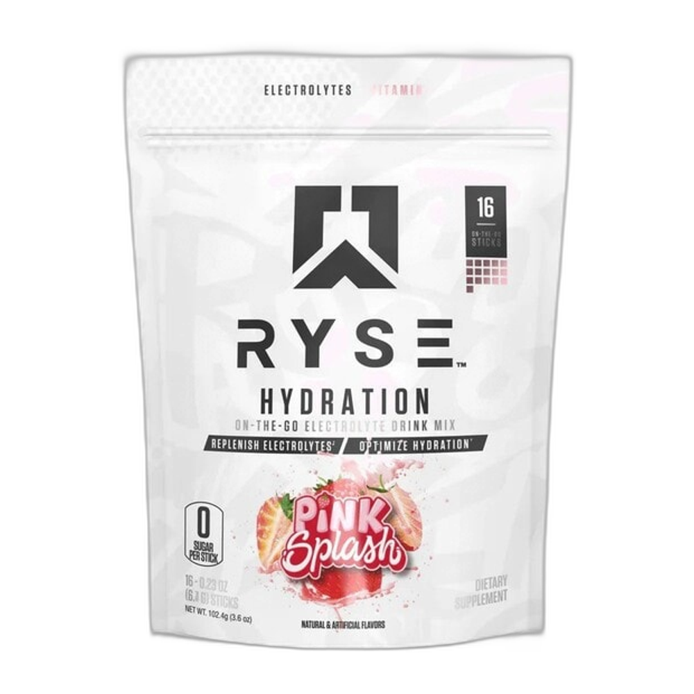 RYSE Hydration Sticks, Pink Splash - 16 x 6.4g