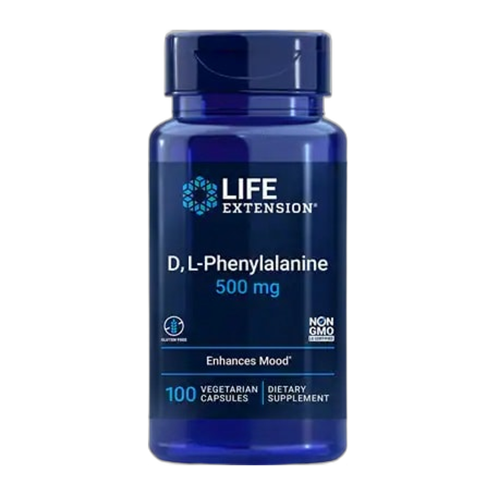 Life Extension D L-Phenylalanine, 500mg - 100 vcaps