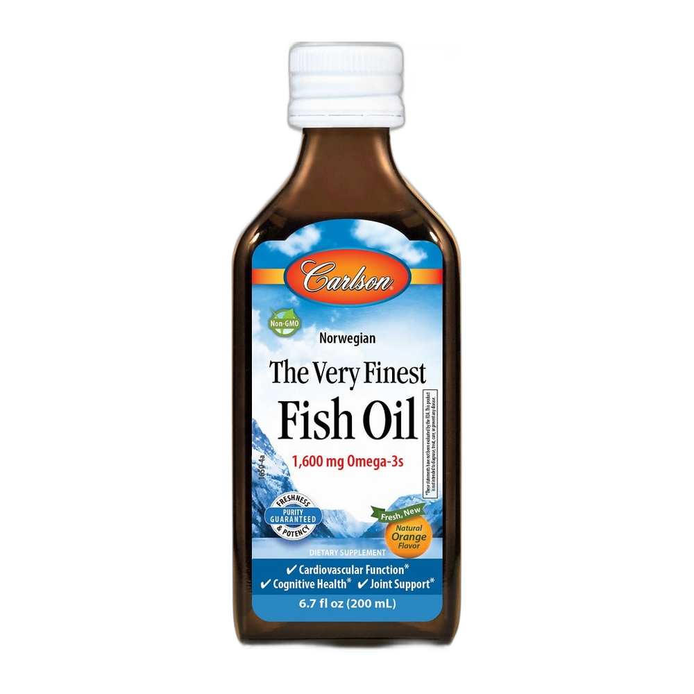 Carlson Labs The Very Finest Fish Oil, Natural Lemon - 200 ml.