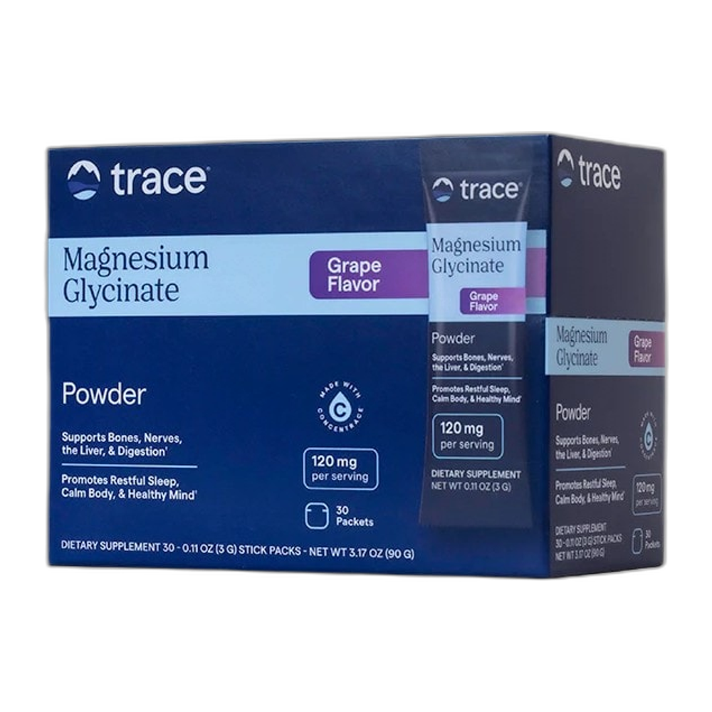 Trace Minerals Magnesium Glycinate Powder Stick Packs - 30 x 3g