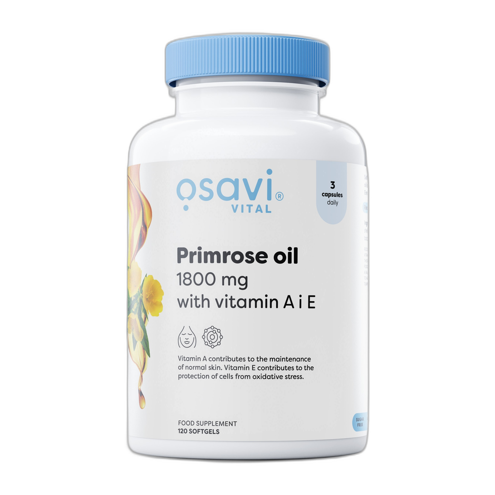 Osavi Primrose Oil with Vitamin A & E, 1800mg - 120 softgels