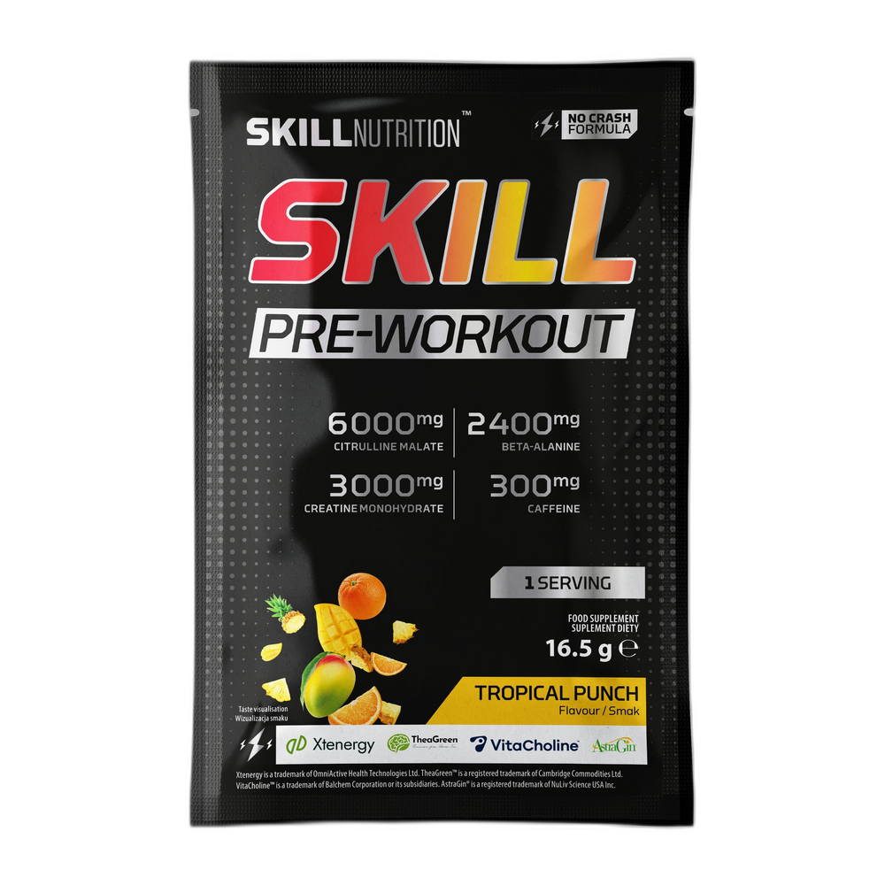 Skill Nutrition Skill Pre-Workout, Tropical Punch - 16.5g (1 serving)