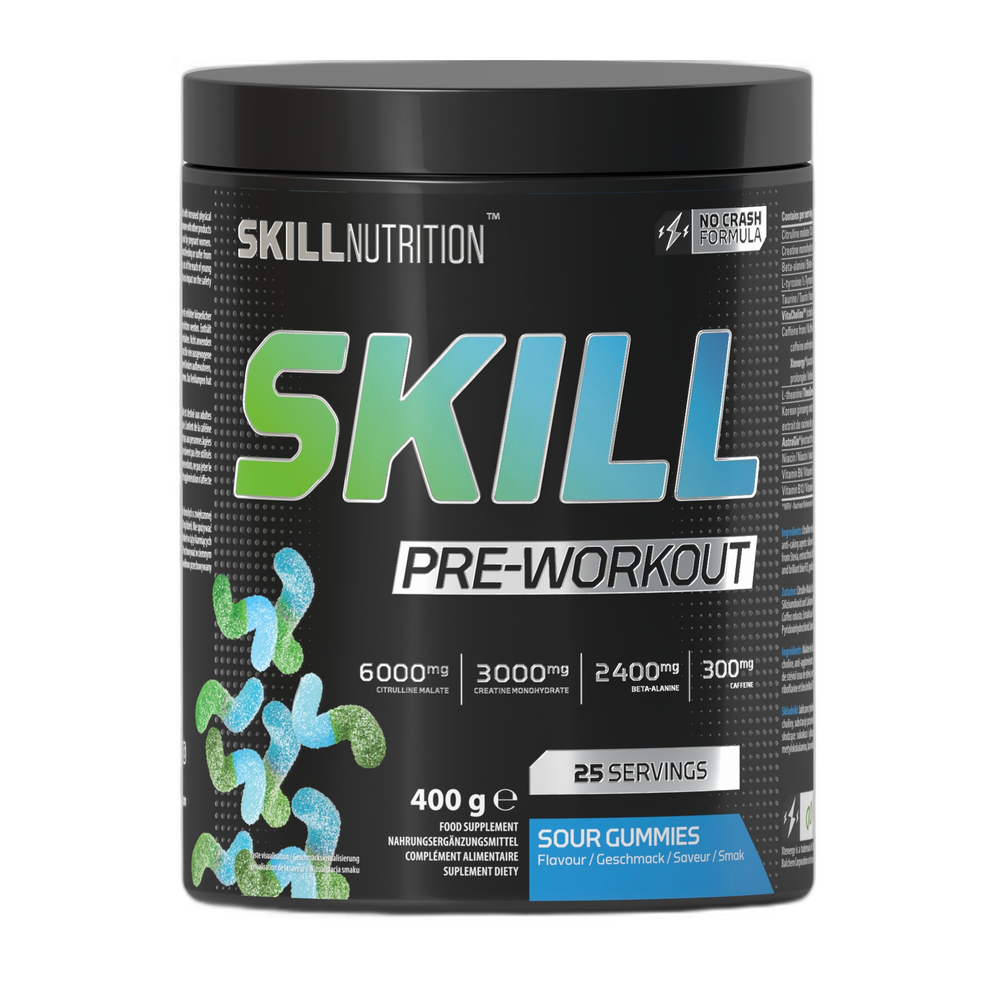 Skill Nutrition Skill Pre-Workout, Sour Gummies - 400-412g