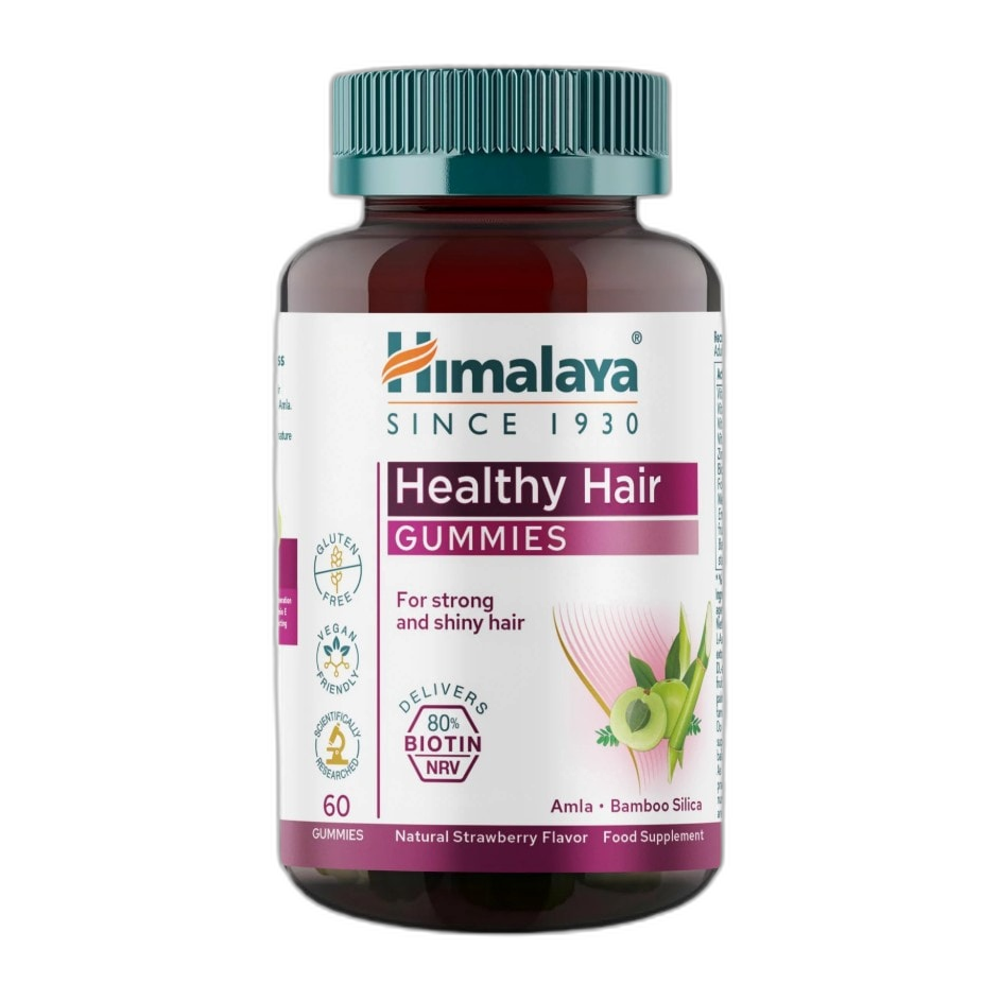 Himalaya Healthy Hair Gummies, Natural Strawberry - 60 gummies