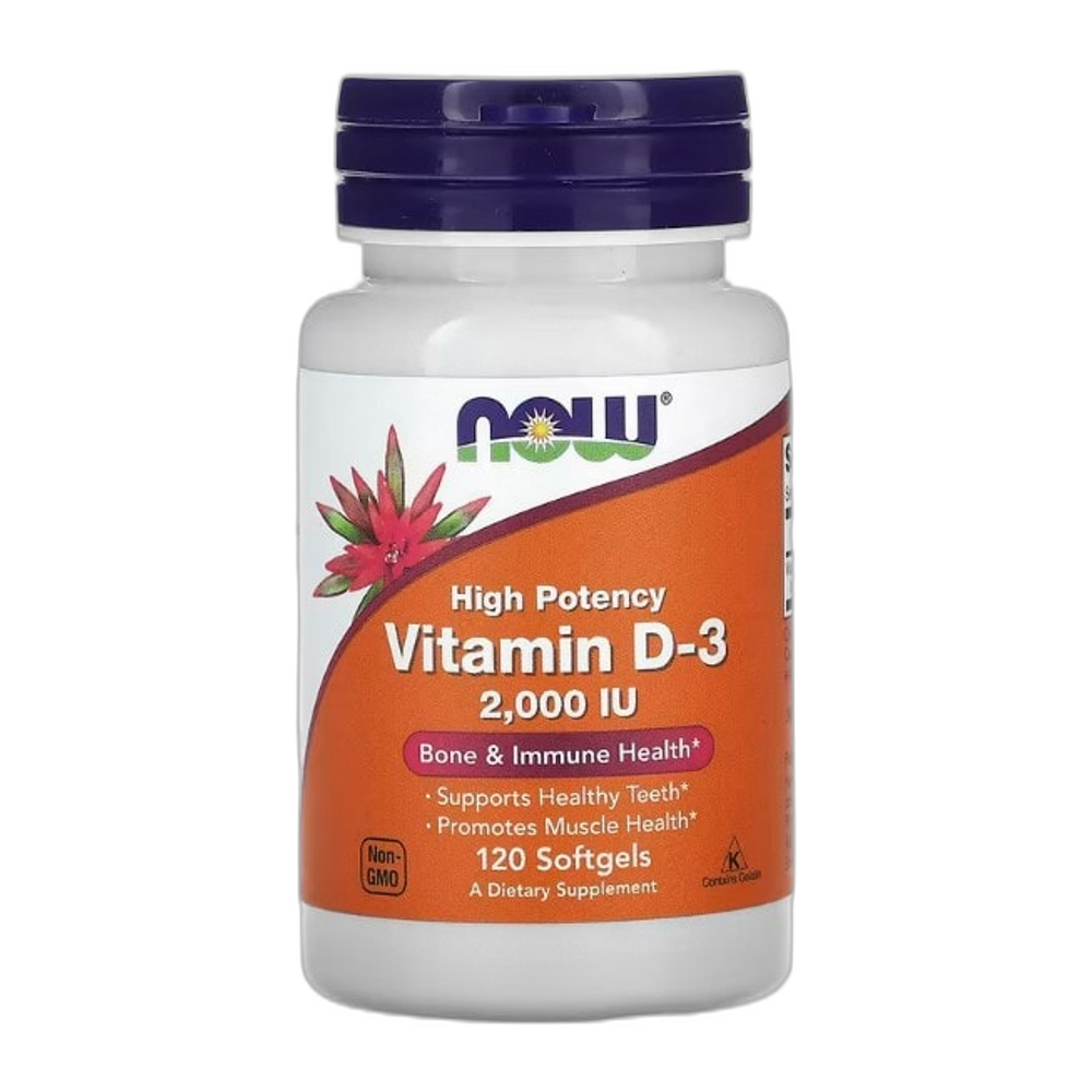 NOW Foods Vitamin D-3, 2000 IU - 120 softgels