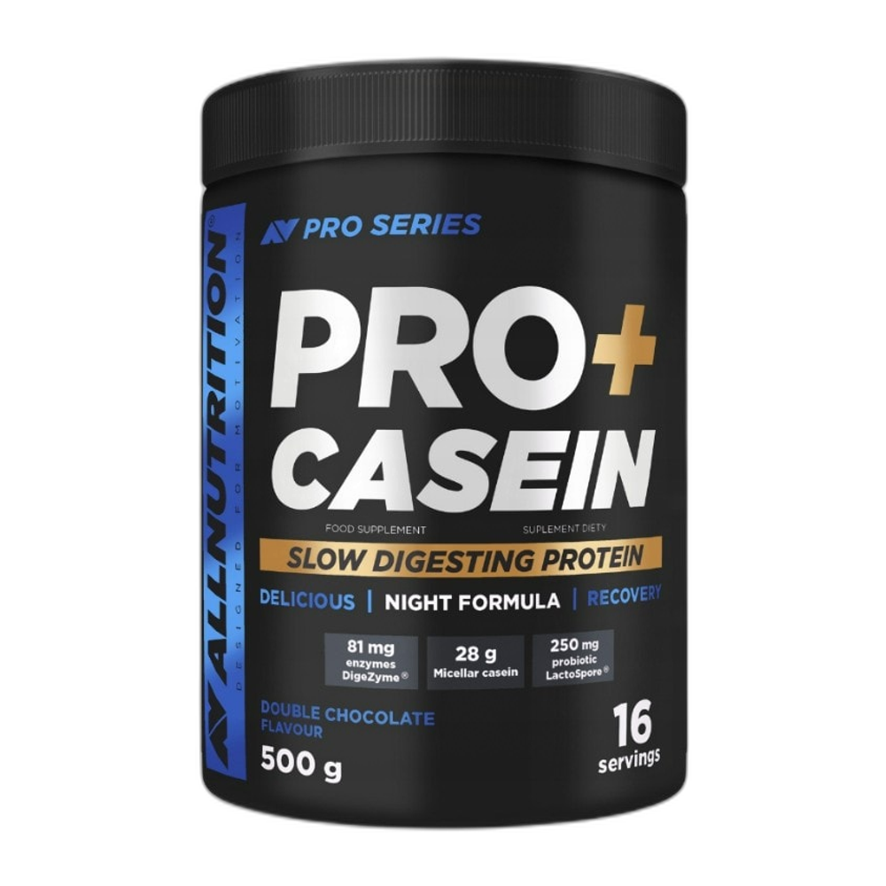 Allnutrition Pro+ Casein, Double Chocolate - 500g