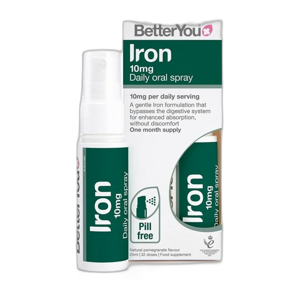 BetterYou Iron 10mg Daily Oral Spray, Pomegranate - 25 ml.