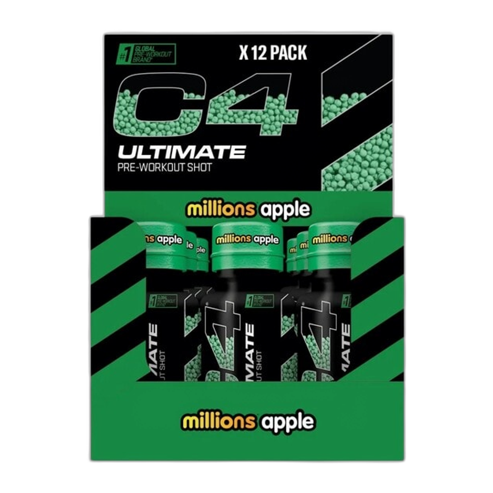 Cellucor C4 Ultimate Pre-Workout Shot, Millions Apple - 12 x 60 ml.