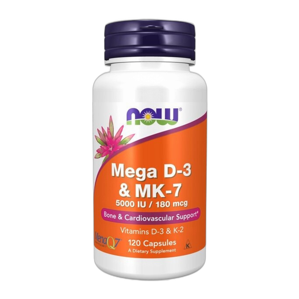 NOW Foods Mega D-3 & MK-7 - 120 caps