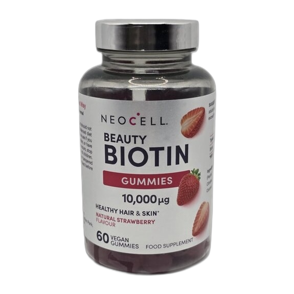 NeoCell Beauty Biotin, 10000mcg, Natural Strawberry - 60 gummies