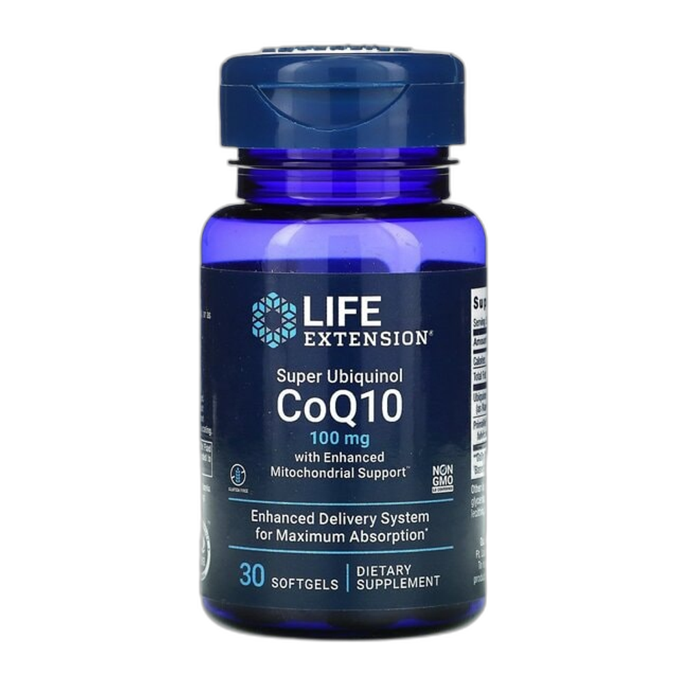 Life Extension Super Ubiquinol CoQ10 with Enhanced Mitochondrial Support, 100mg - 30 softgels
