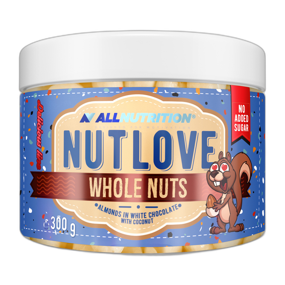 Allnutrition Nutlove Whole Nuts, Almonds in White Chocolate & Coconut - 300g