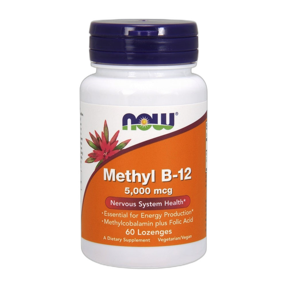NOW Foods Methyl B-12 with Folic Acid, 5000mcg - 60 lozenges