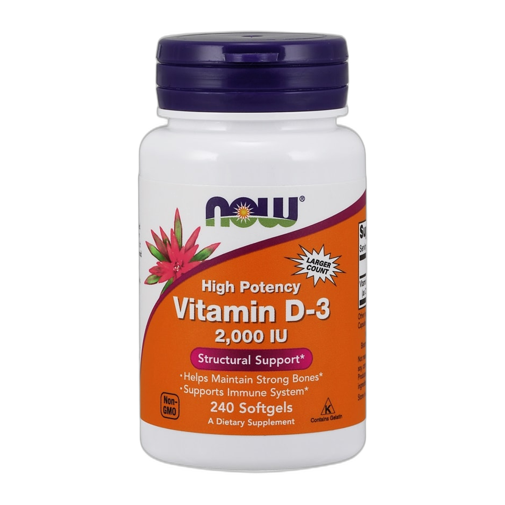 NOW Foods Vitamin D-3, 2000 IU - 240 softgels