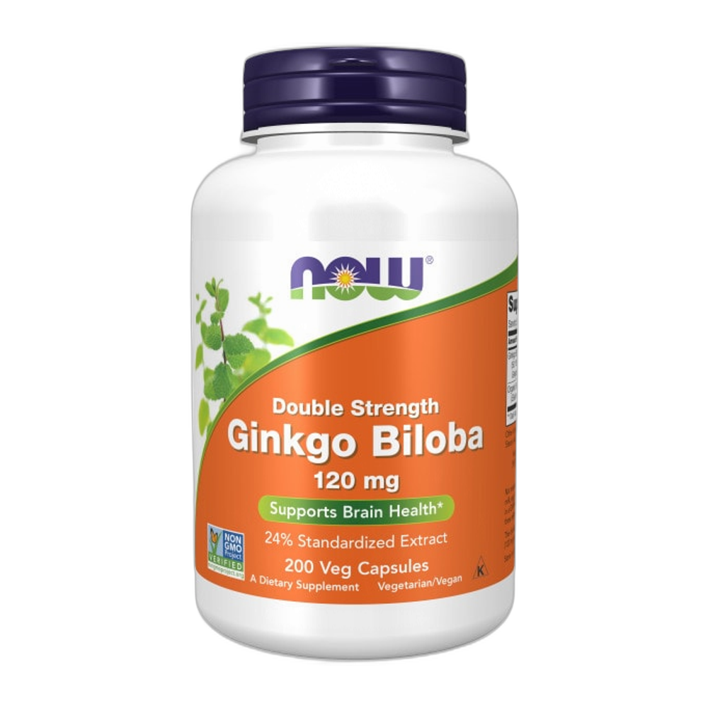 NOW Foods Ginkgo Biloba Double Strength, 120mg - 200 vcaps