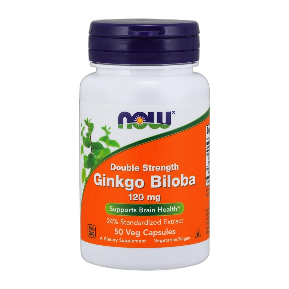 NOW Foods Ginkgo Biloba Double Strength, 120mg - 50 vcaps