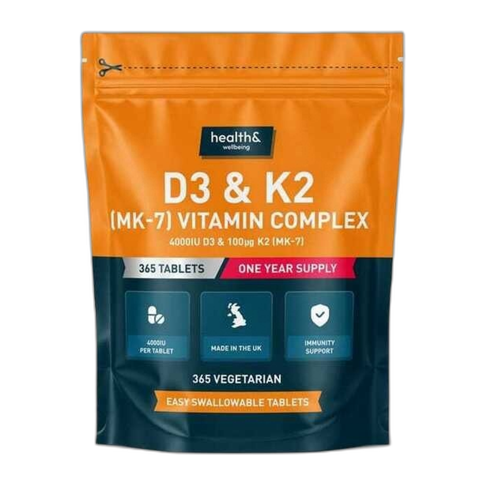 Health&Wellbeing D3 & K2 (MK-7) Vitamin Complex - 365 tabs