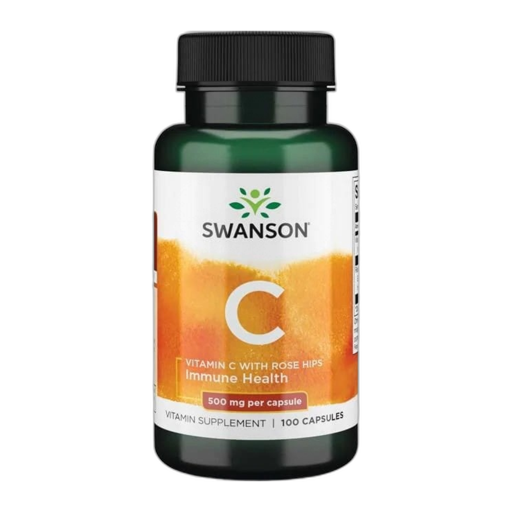Swanson Vitamin C with Rose Hips Extract, 500mg - 100 caps