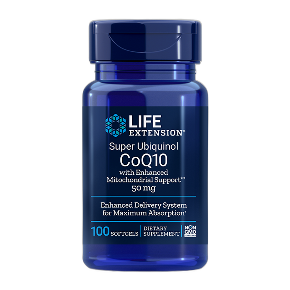 Life Extension Super Ubiquinol CoQ10 with Enhanced Mitochondrial Support, 50mg - 100 softgels