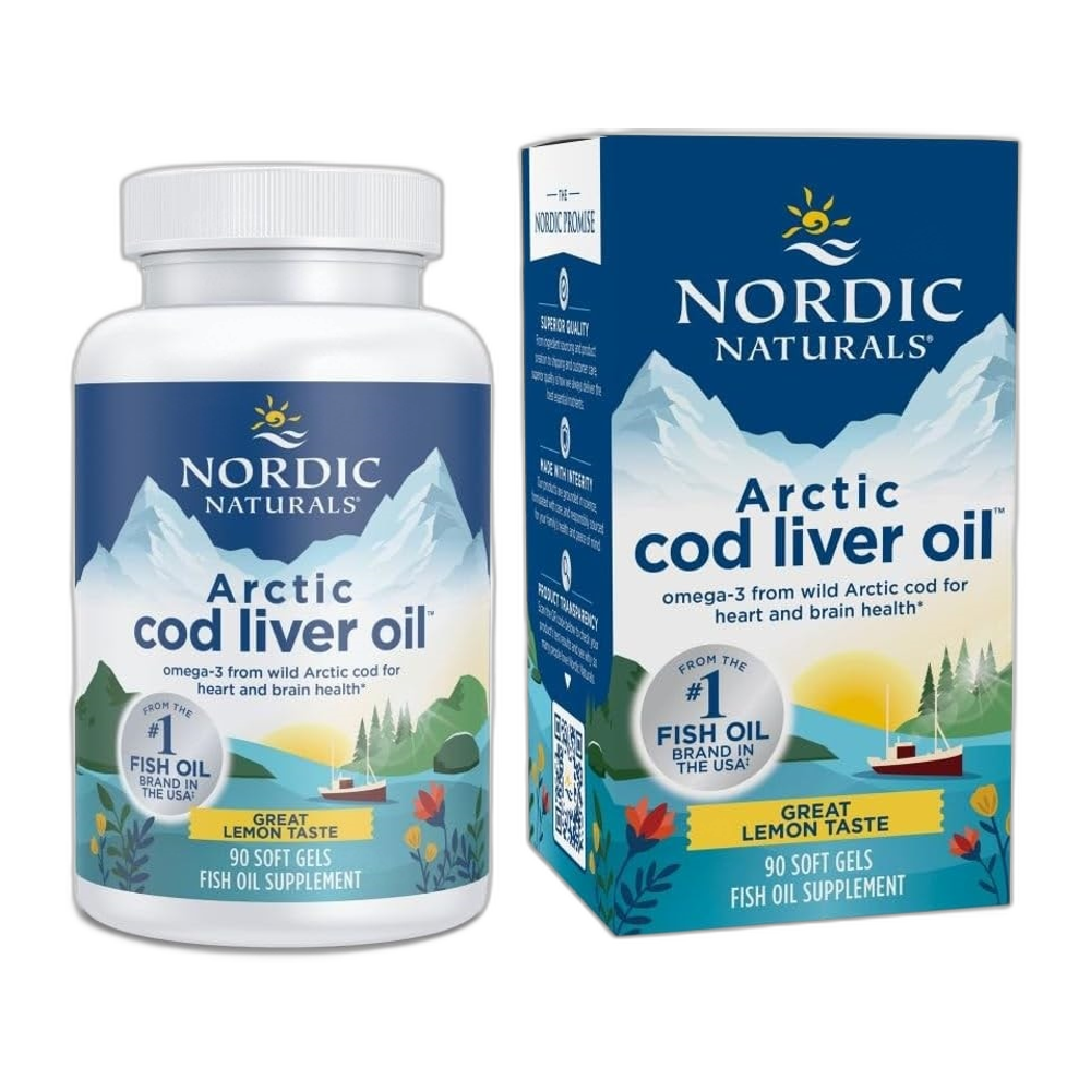 Nordic Naturals Arctic Cod Liver Oil, 750mg Lemon - 90 softgels