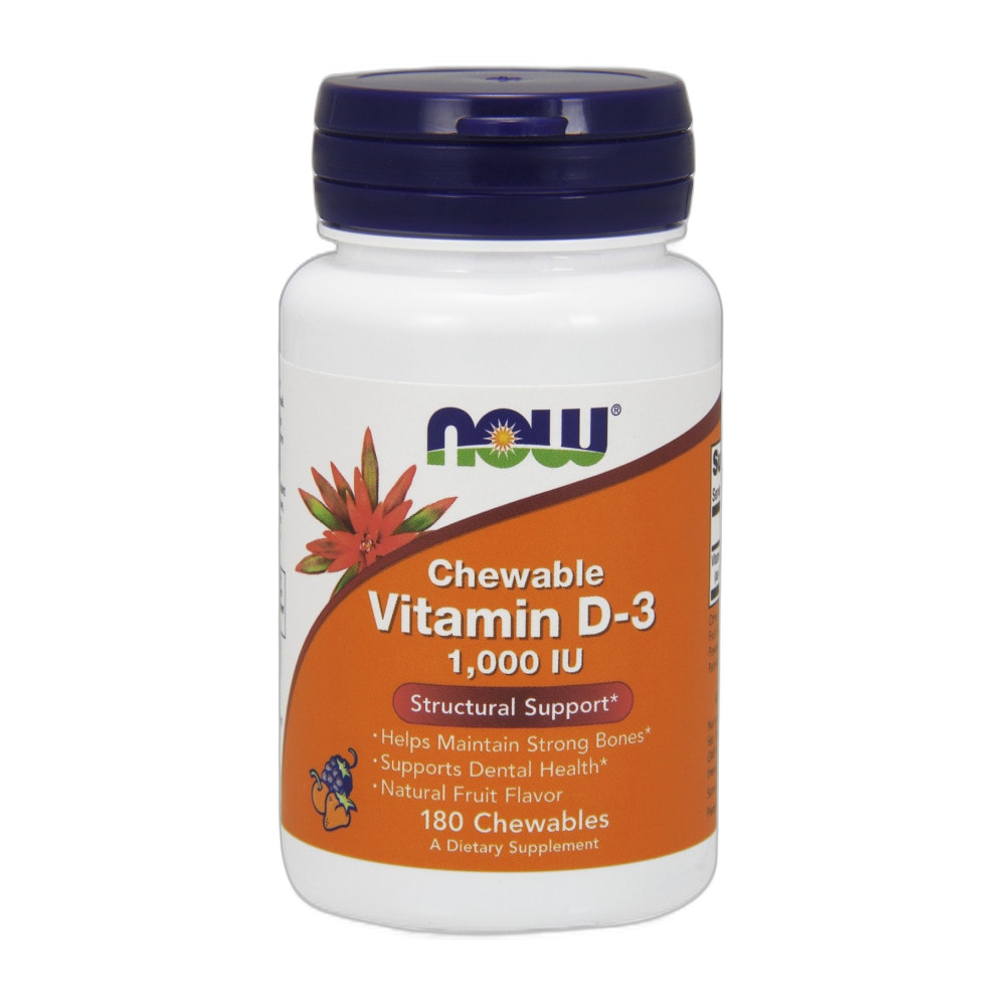 NOW Foods Vitamin D-3, 1000 IU (Chewable) - 180 chewables