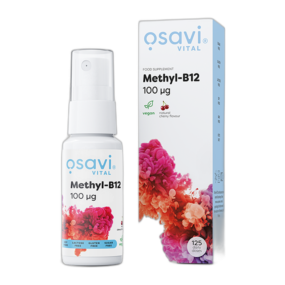 Osavi Methyl-B12 Oral Spray, 100mcg (Cherry) - 25 ml.