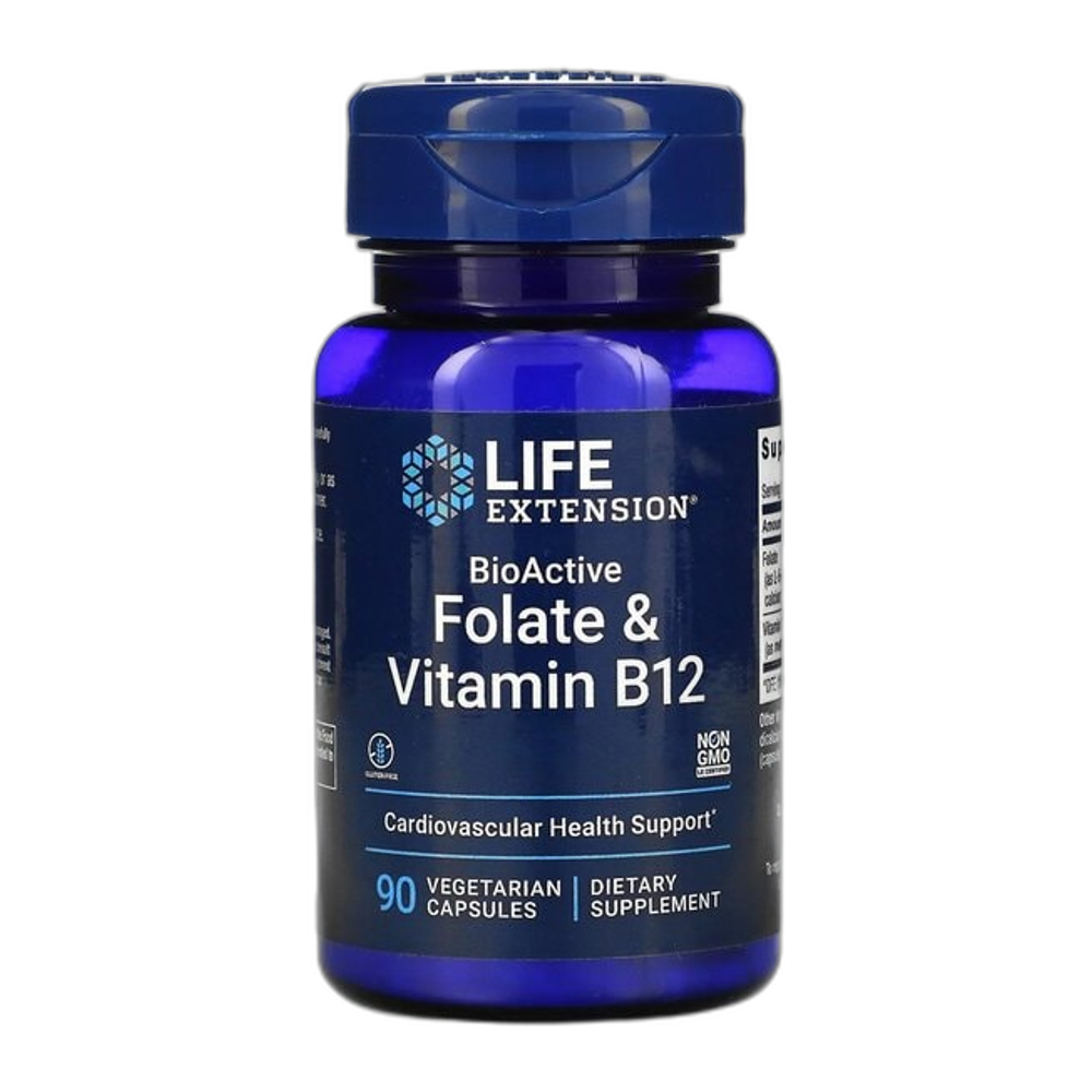 Life Extension BioActive Folate & Vitamin B12 - 90 vcaps