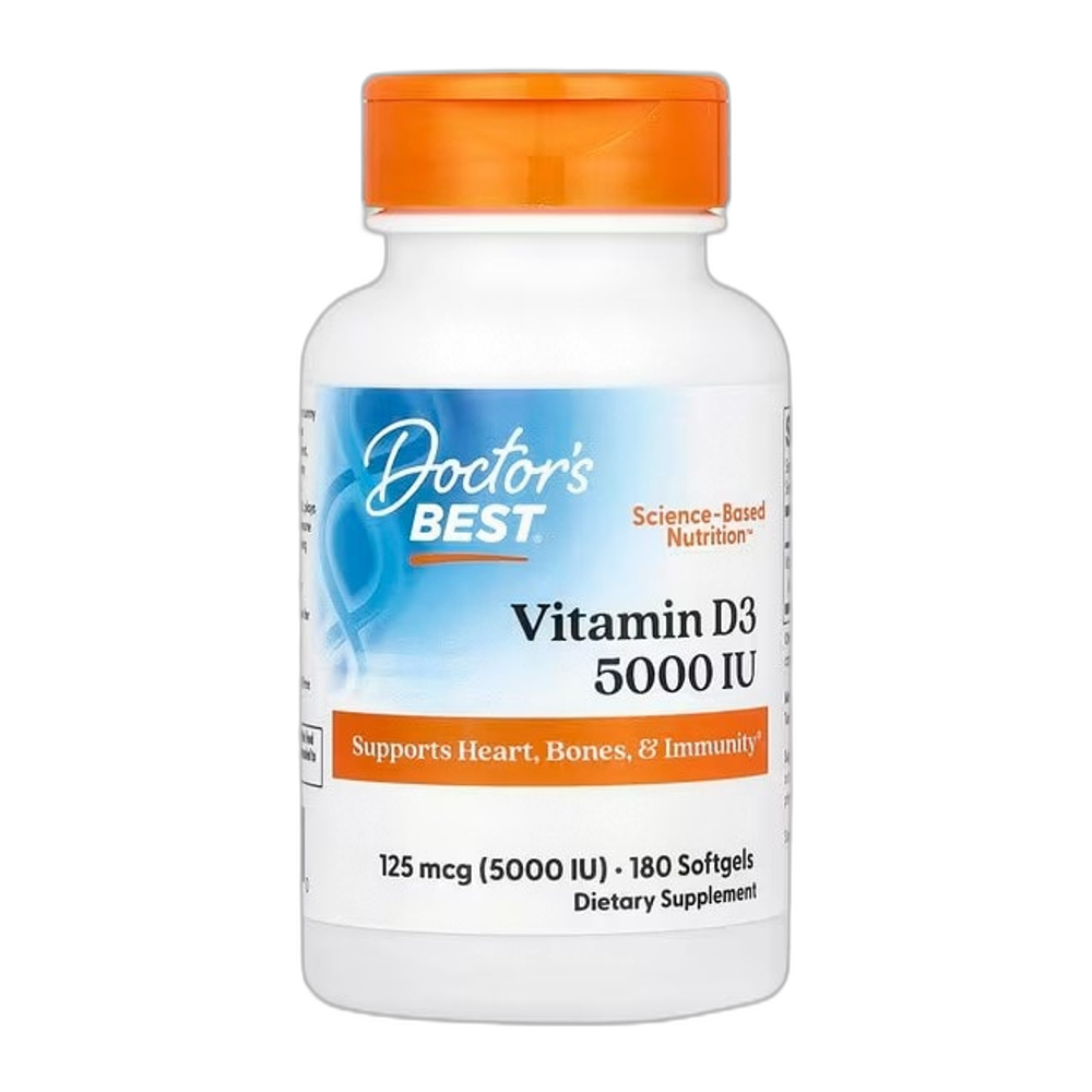 Doctor's Best Vitamin D3, 5000 IU - 180 softgels