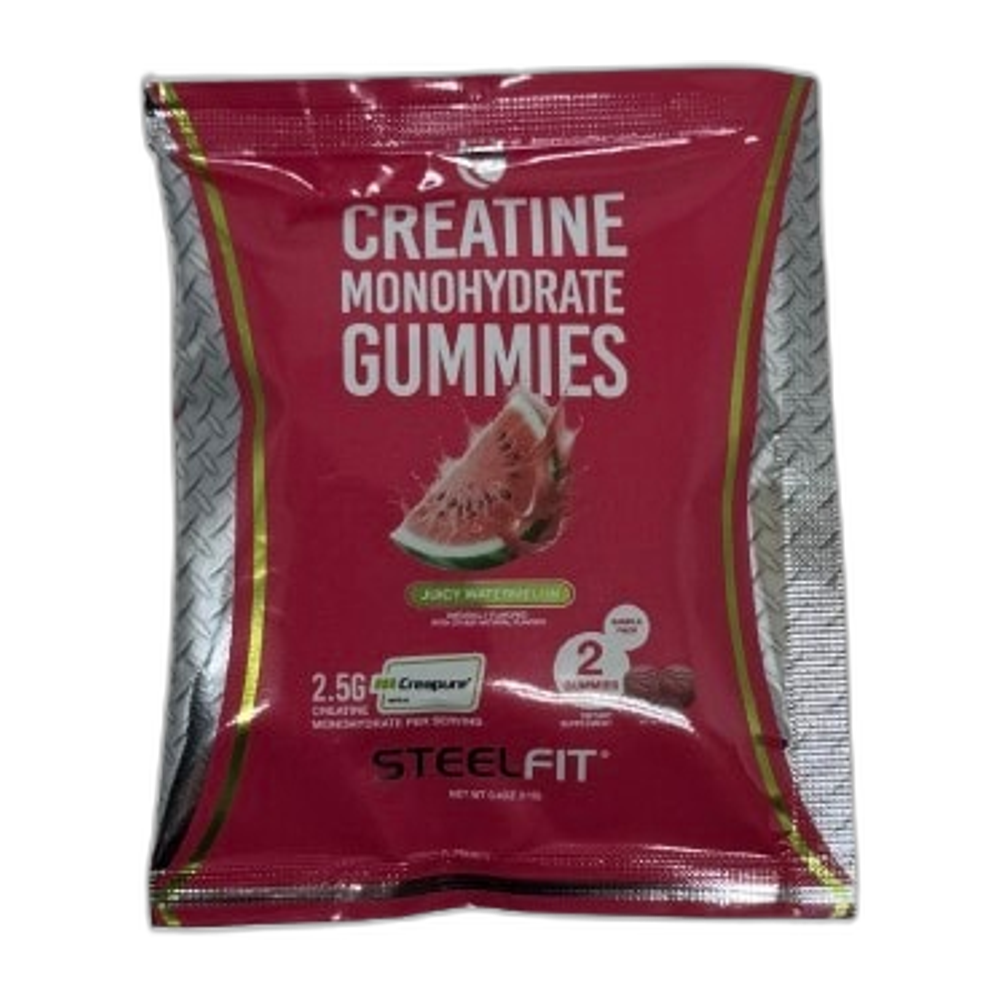 SteelFit Creatine Monohydrate Gummies, Juicy Watermelon - 2 gummies (1 serving)