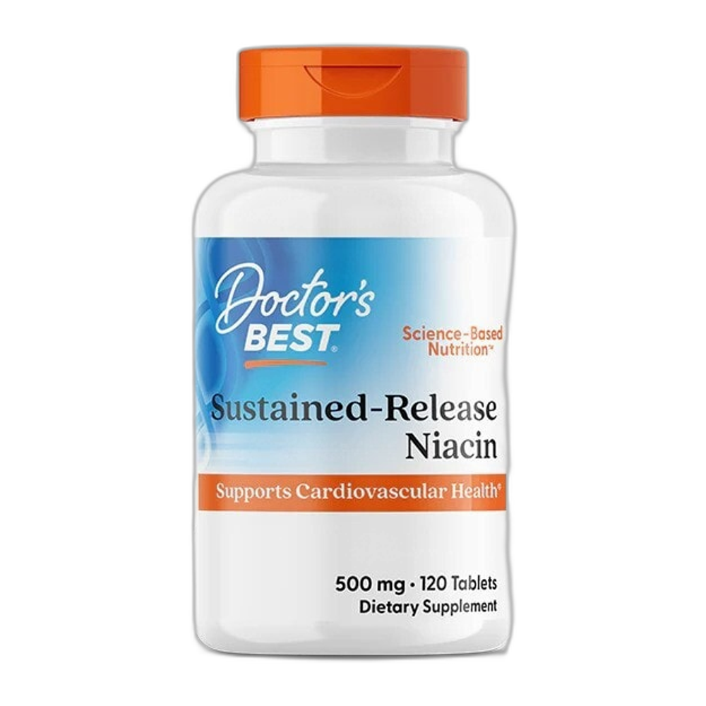 Doctor's Best Sustained - Release Niacin, 500mg - 120 tablets