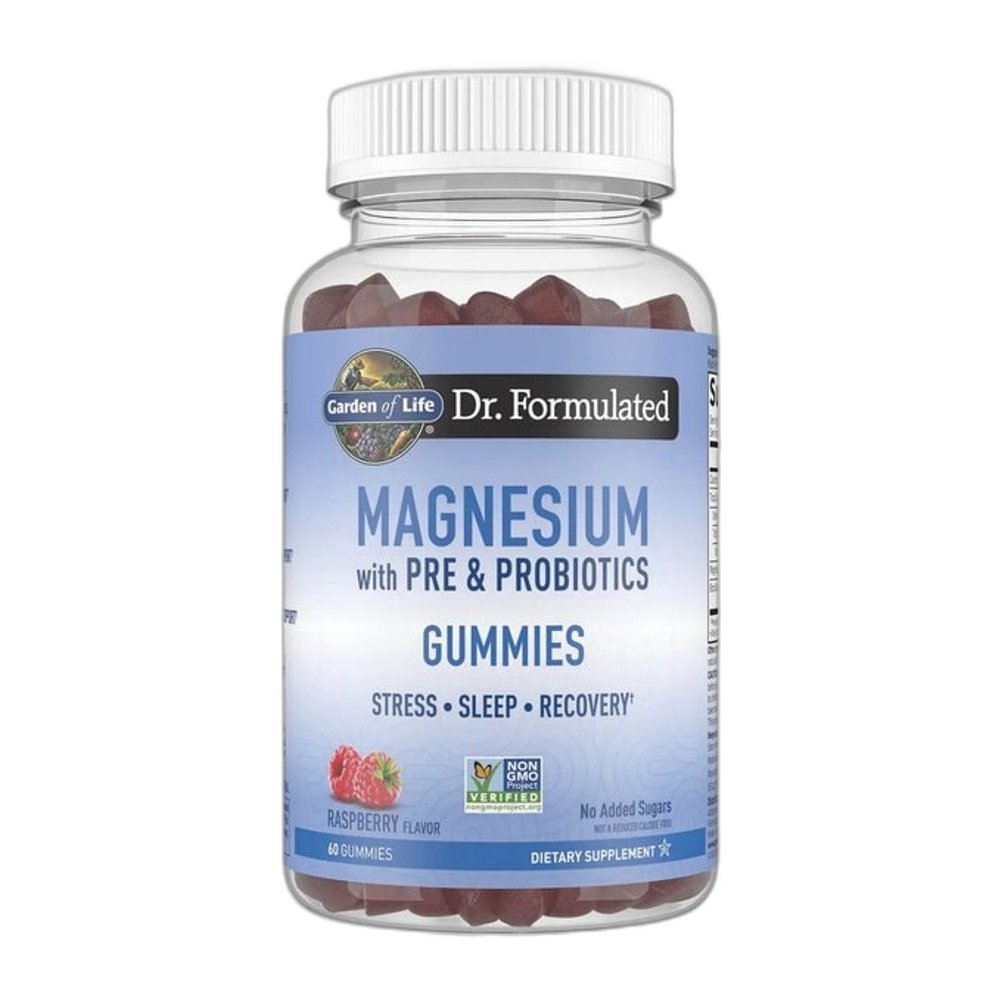 Garden of Life Dr. Formulated Magnesium with Pre & Probiotics Gummies, Raspberry - 60 gummies