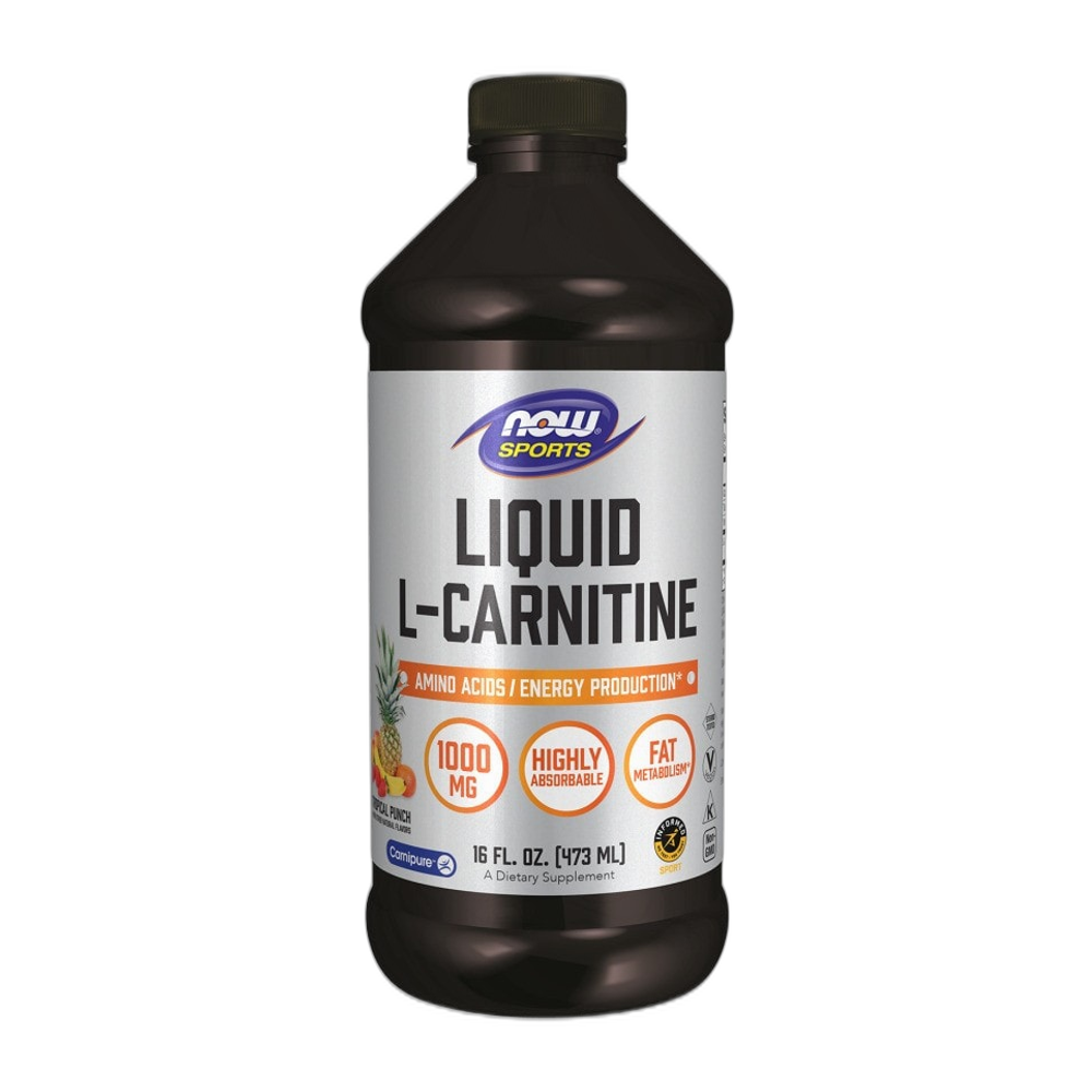 NOW Foods Liquid L-Carnitine, 1000mg Tropical Punch - 473 ml.