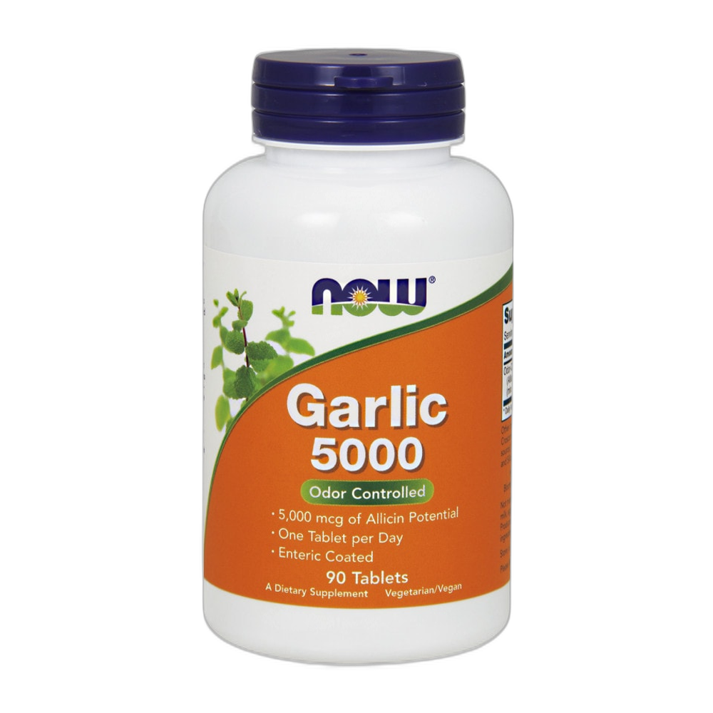 NOW Foods Garlic 5000, Odor Controlled - 90 tablets