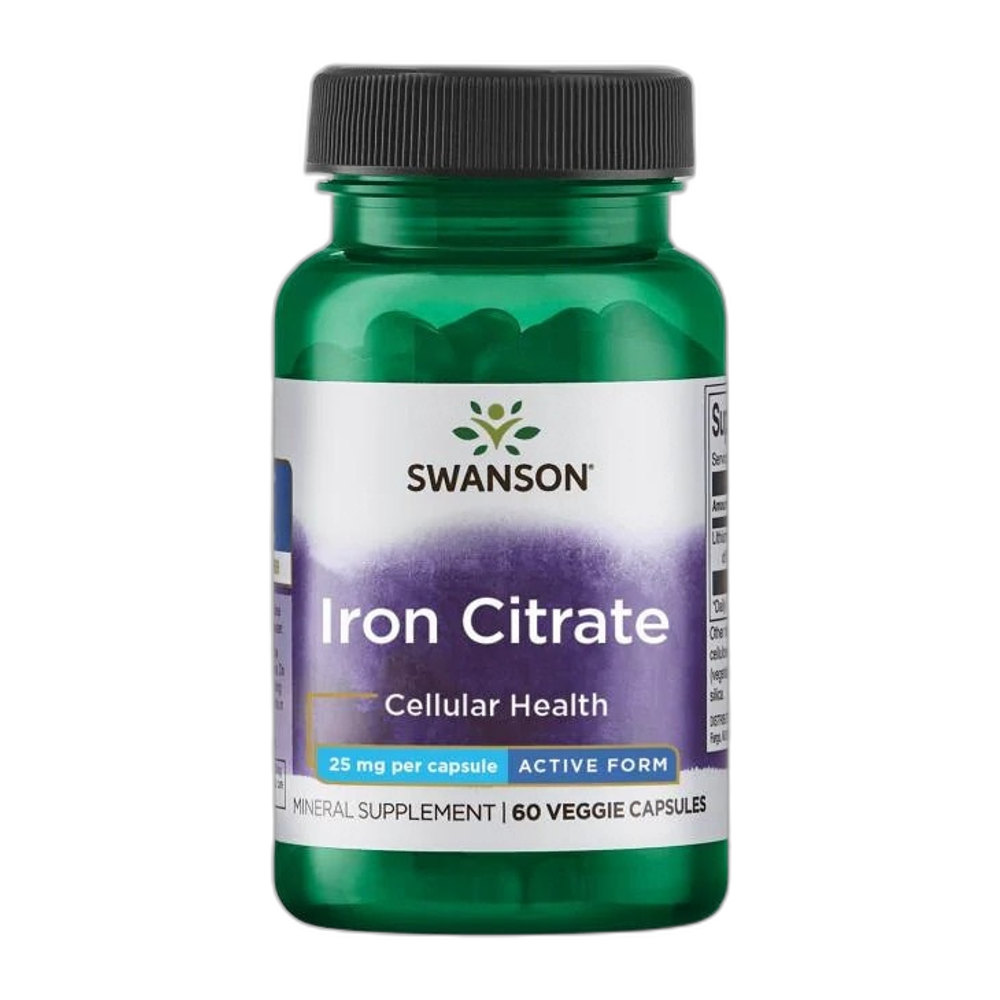 Swanson Iron Citrate, 25mg - 60 vcaps