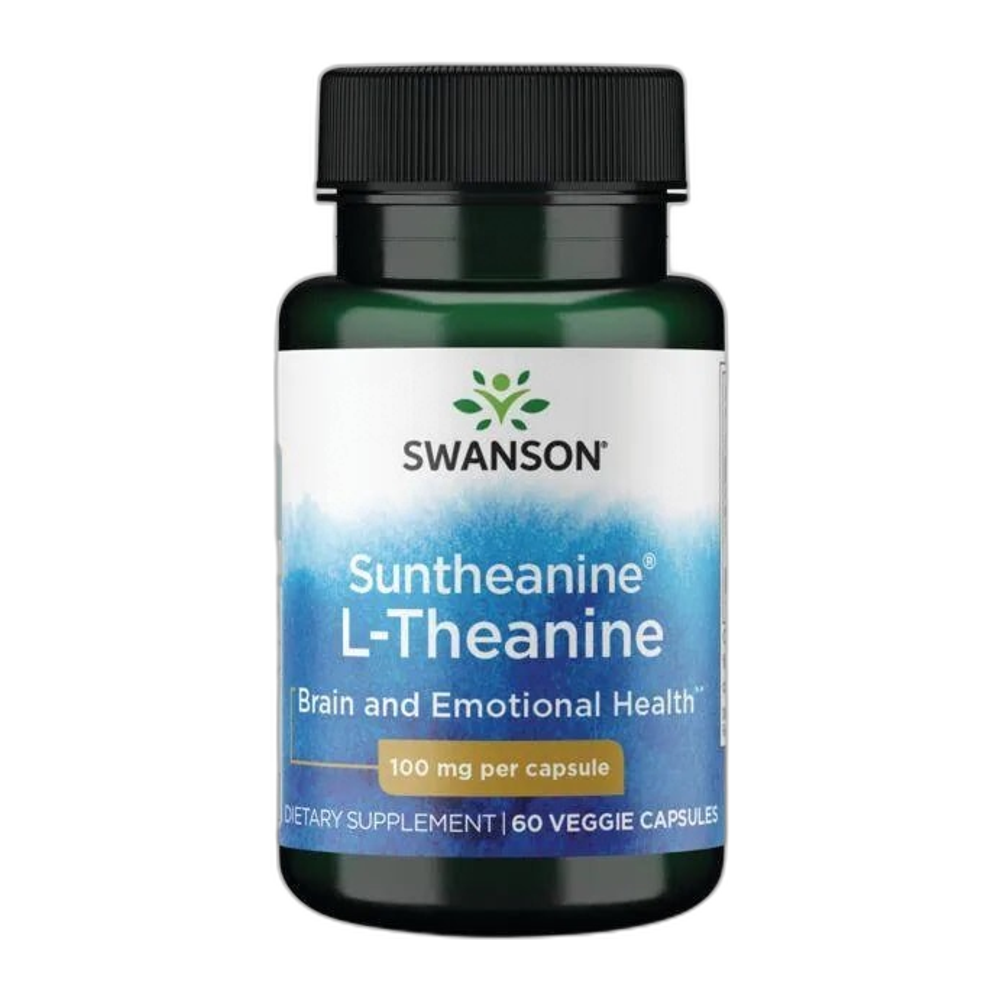 Swanson Suntheanine L-Theanine, 100mg - 60 vcaps