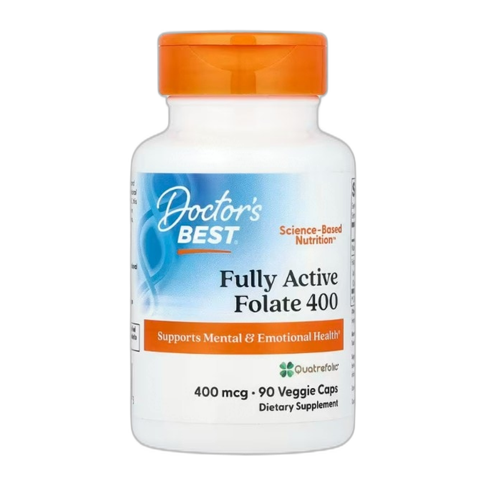 Doctor's Best Fully Active Folate 400 with Quatrefolic, 400mcg - 90 vcaps