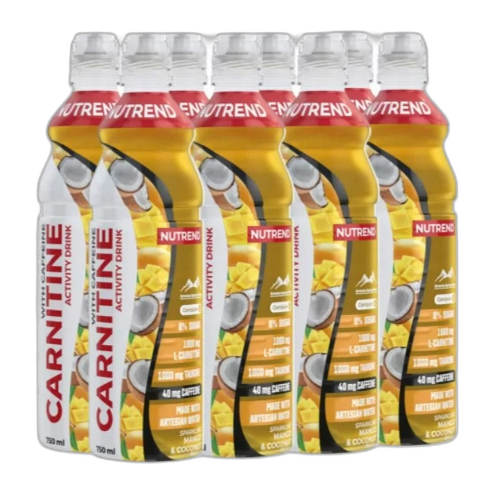 Nutrend Carnitine Activity Drink with Caffeine, Sparkling Mango & Coconut - 8 x 750 ml.
