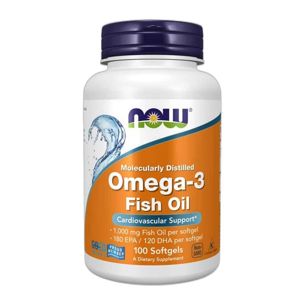 NOW Foods Omega-3 Fish Oil, Molecularly Distilled - 100 softgels