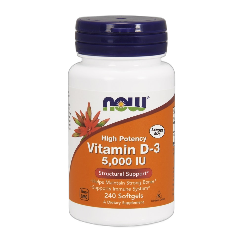 NOW Foods Vitamin D-3, 5000 IU - 240 softgels